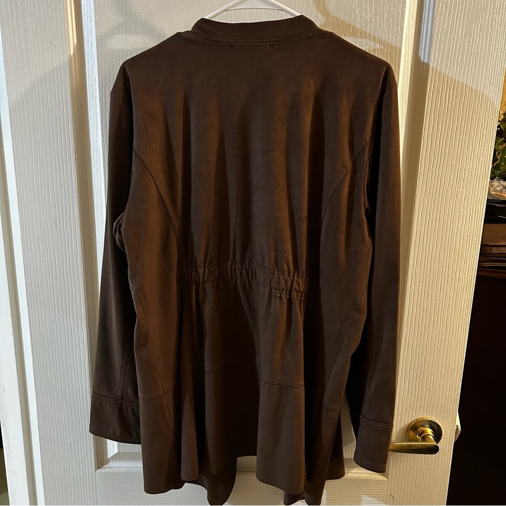 Simply Noelle Faux Suede Jacket/cardigan Business Women's size XXL Open-front - Picture 6 of 8